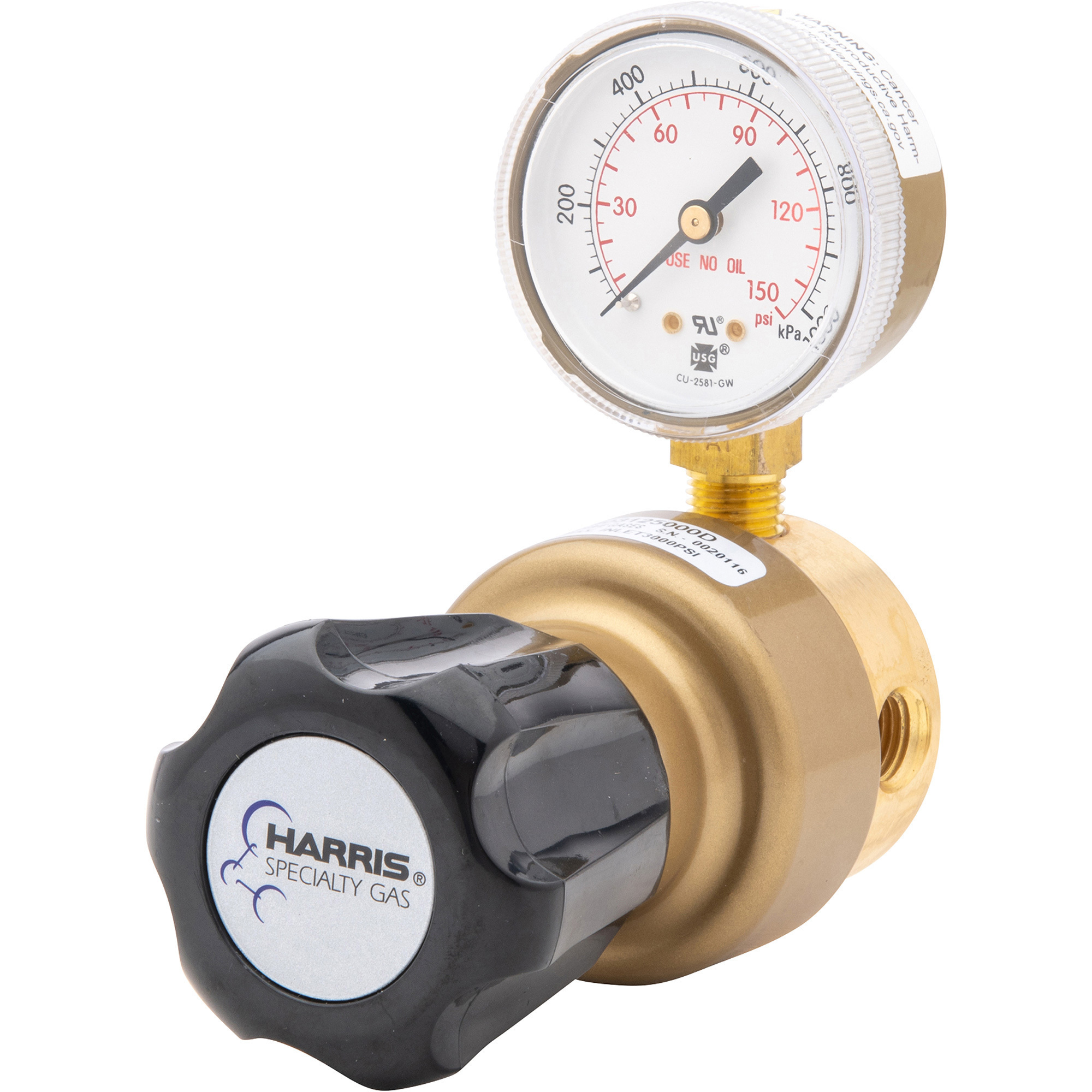 Harris GP403-125 Brass Single-Stage Pipeline Regulator, for Non-Corrosive Gas, 3000 Max PSI, Model# 403125000D